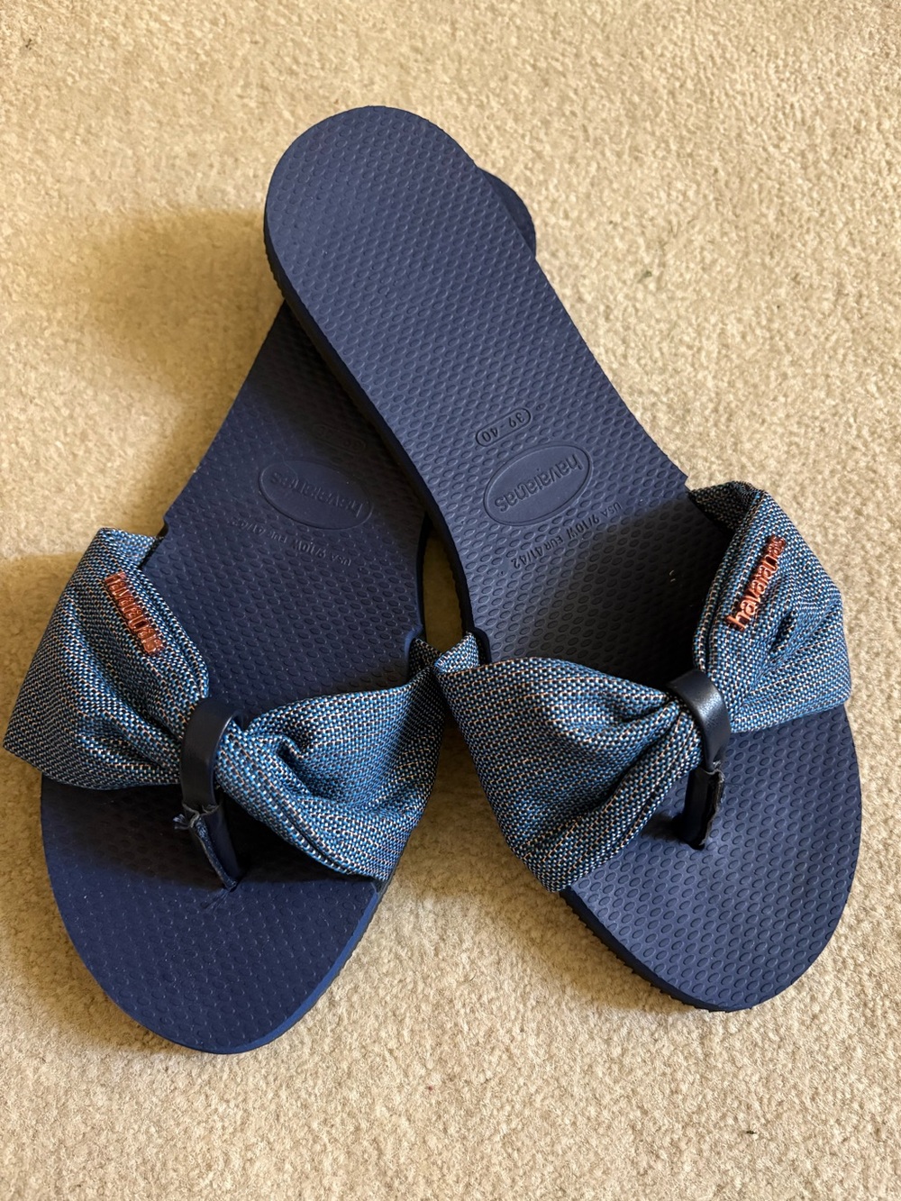 HAVAIANAS You St. Tropez Shine Flip Flop Sandals size 39/40